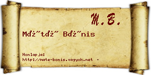 Máté Bónis névjegykártya